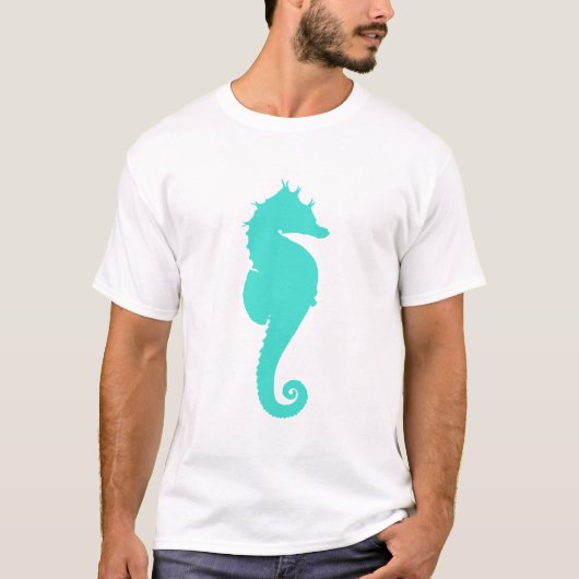Turquoise Zee Horse on White T-shirt (Voorkant)