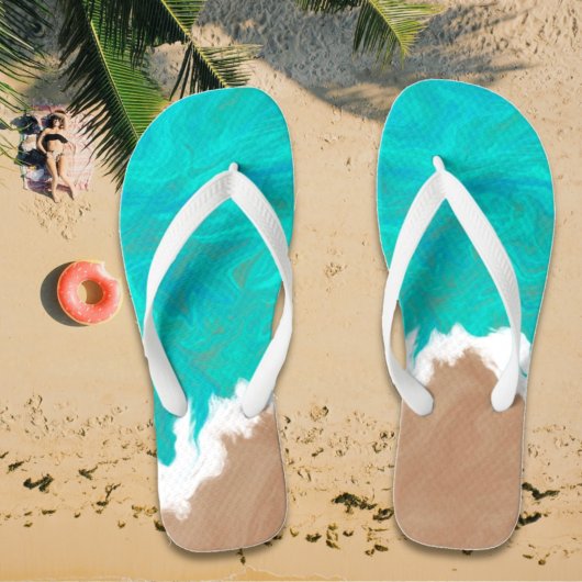 Turquoise Zee "Kusten van het Paradijs" Illustrati Teenslippers