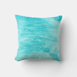 Turquoise Zee Water met Splashes Kussen