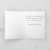 Turquoise Zee White Swirls Moederdag Card Kaart (Binnen)