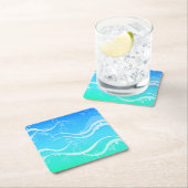 Turquoise Zee White Swirls Onderzetters (Insitu)