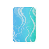 Turquoise Zee White Swirls Small Bath Mat (Voorkant Verticaal)