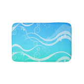 Turquoise Zee White Swirls Small Bath Mat (Voorkant)