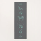 Turquoise Zee Yoga Dieren Toile Yogamat (Achterkant)