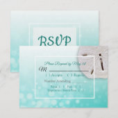 Turquoise Zeeëgel Oceanische Trouw RSVP kaart (Voorkant / Achterkant)