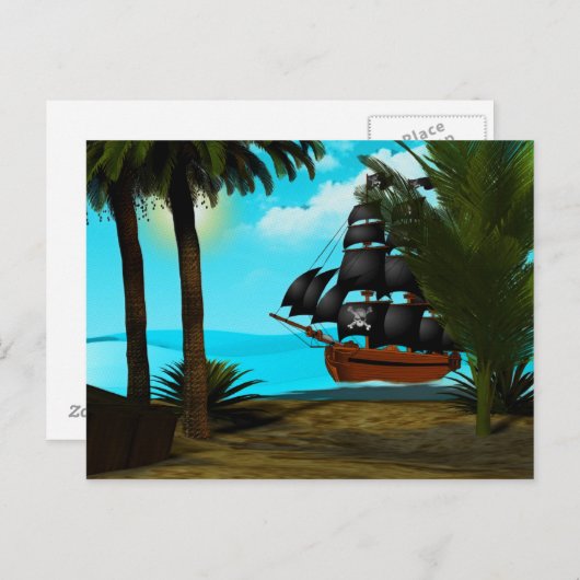 Turquoise Zeeen Briefkaart (Voorkant / Achterkant)