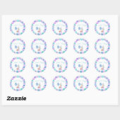 Turquoise Zeemeermin Onder het Zee Happy Birthday Ronde Sticker (Vel)