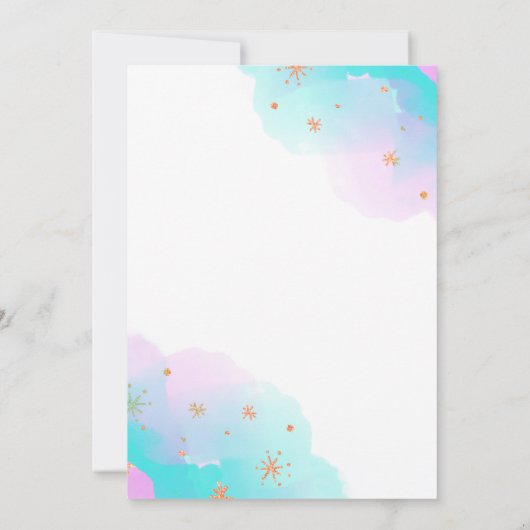 Turquoise zeemeermin onder het Zee Ocean Baby show Kaart (Achterkant)