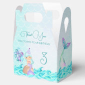 Turquoise Zeemeermin Onder het Zee Watercolor Bedankdoosjes (Geopend)