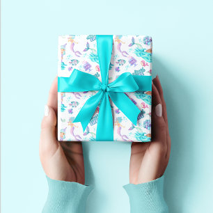 Turquoise zeemeermin onder het Zee Whimsical Ocean Cadeaupapier