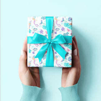 Turquoise zeemeermin onder het Zee Whimsical Ocean Cadeaupapier