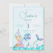 Turquoise zeemeermin staart Heldere kleurrijke ver Kaart (Voorkant)