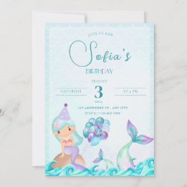 Turquoise zeemeermin staart Heldere kleurrijke ver Kaart