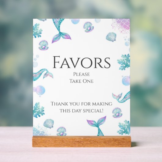 Turquoise zeemeermin thema verjaardagsfeestje guns acryl bord (Neutraal)