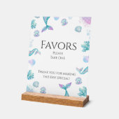 Turquoise zeemeermin thema verjaardagsfeestje guns acryl bord (Hoek)