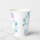 Turquoise zeemeermin thema verjaardagsfeestje papieren bekers (Rechts)