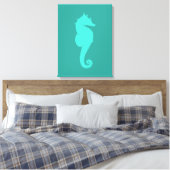 Turquoise Zeepaard Canvas Afdruk (Insitu (Slaapkamer))