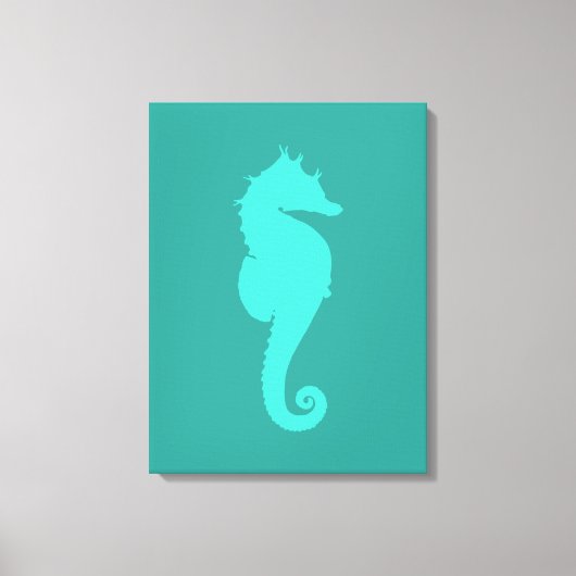 Turquoise Zeepaard Canvas Afdruk (Voorkant)