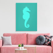 Turquoise Zeepaard Canvas Afdruk (Insitu (Woonkamer))