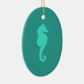 Turquoise Zeepaard Keramisch Ornament (Rechts)