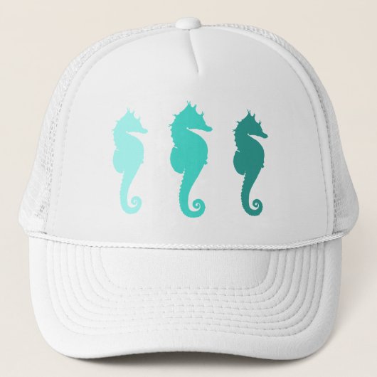 Turquoise Zeepaard Kudde Hoed Trucker Pet (Voorkant)