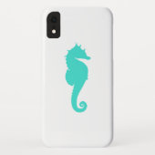 Turquoise Zeepaard op Wit Case-Mate iPhone Case (Achterkant)