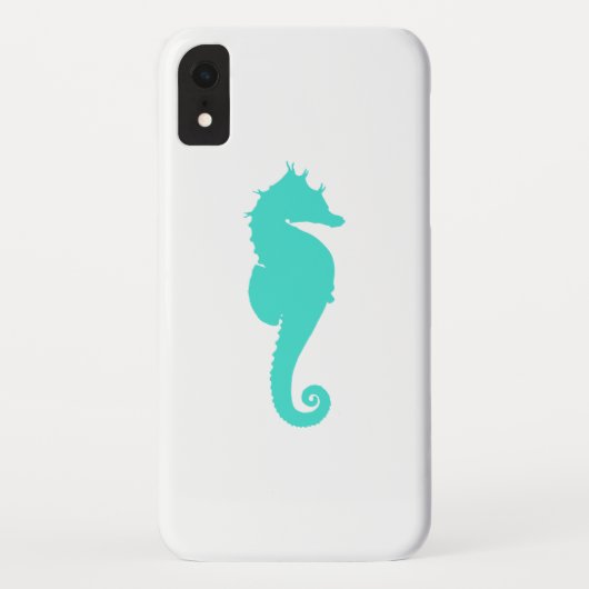 Turquoise Zeepaard op Wit Case-Mate iPhone Case (Achterkant)