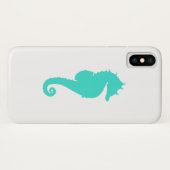 Turquoise Zeepaard op Wit Case-Mate iPhone Case (Achterkant (horizontaal))