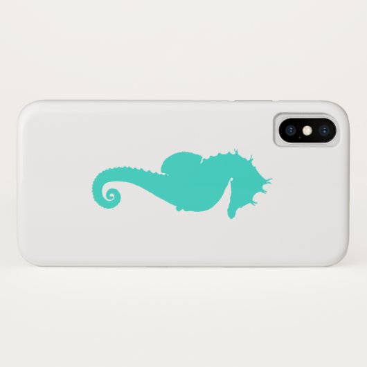 Turquoise Zeepaard op Wit Case-Mate iPhone Case (Achterkant (horizontaal))