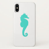 Turquoise Zeepaard op Wit Case-Mate iPhone Case (Achterkant)