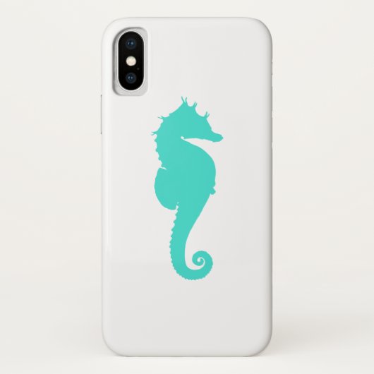 Turquoise Zeepaard op Wit Case-Mate iPhone Case (Achterkant)