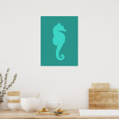 Turquoise Zeepaard Poster (Keuken)