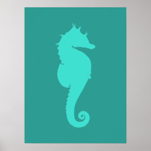 Turquoise Zeepaard Poster