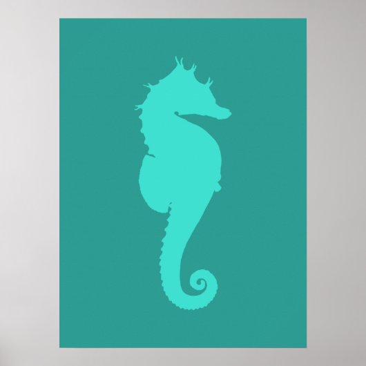 Turquoise Zeepaard Poster (Voorkant)