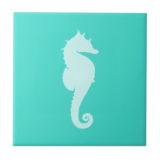 Turquoise Zeepaard Tegeltje (Voorkant)