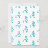 Turquoise zeepaardbruiloft uitnodiging (Achterkant)