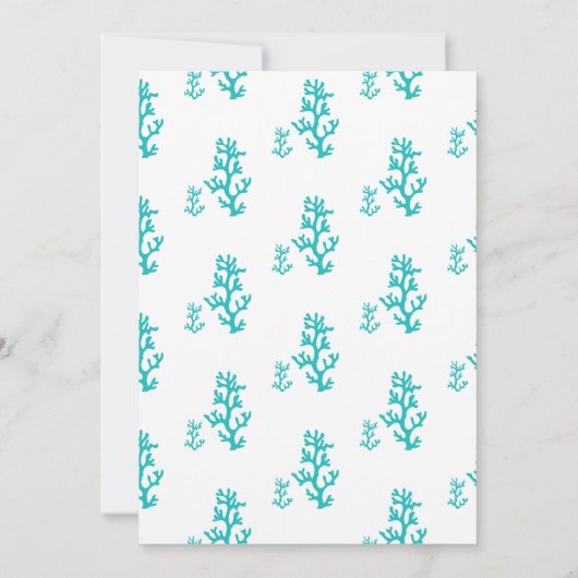 Turquoise zeepaardbruiloft uitnodiging (Achterkant)