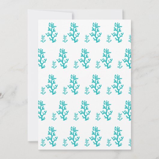 Turquoise zeepaardje Tropisch strand Save The Date (Achterkant)