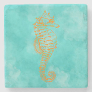 turquoise zeepaardsteen Onderzetter