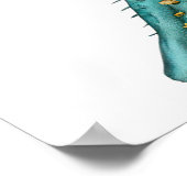 Turquoise zeester  24 x 24 poster (Hoek)