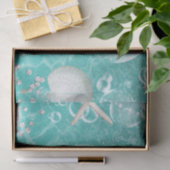 Turquoise Zeester & Bubbel Strand Monogram Initiaa Tissuepapier (Geschenk)