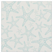 turquoise zeester kustpatroon stof (Close Up)