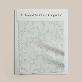 turquoise zeester kustpatroon stof