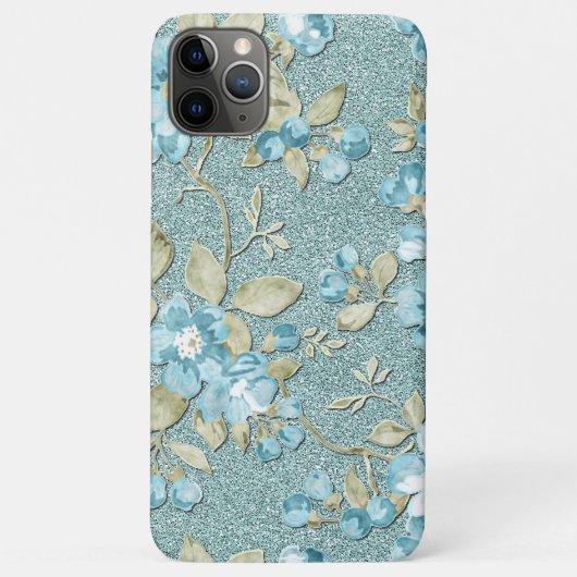 Turquoise Zeevrucht Blauwgroen Blauw Bloemen Water Case-Mate iPhone Case (Achterkant)