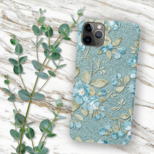 Turquoise Zeevrucht Blauwgroen Blauw Bloemen Water Case-Mate iPhone Case