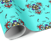 Turquoise Zen Mandala Cadeaupapier (Rol Hoek)