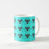 Turquoise Zen Mandala Koffiemok (Voorkant rechts)