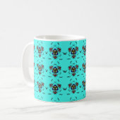 Turquoise Zen Mandala Koffiemok (Voorkant links)