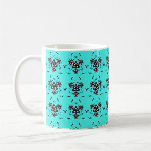 Turquoise Zen Mandala Koffiemok (Links)