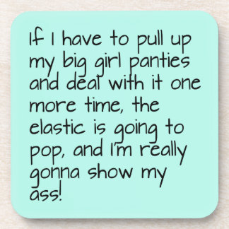 Turquoise zet Big Girl Panties Words Entertainment Bier Onderzetter